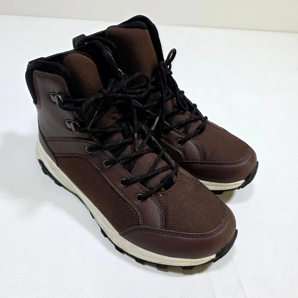 Target Hiking Boots Mens 9 Brown Mid Top Trail Outdoor Rugged Lug Sole Shoes